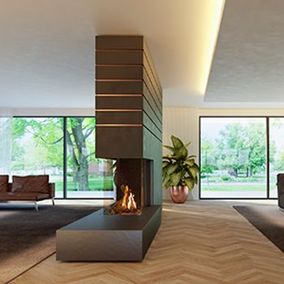 Haard Kalfire zwart modern 